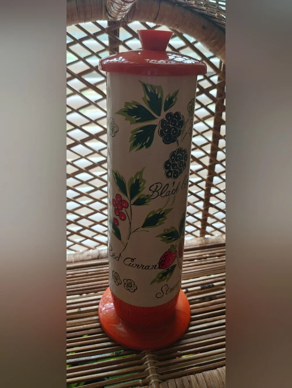 Vintage Lego Japan Plastic Straw Holder | 1970s Harvest Berry
